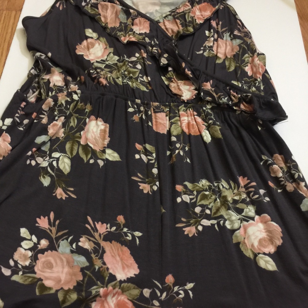 Grey/flowers one piece!!